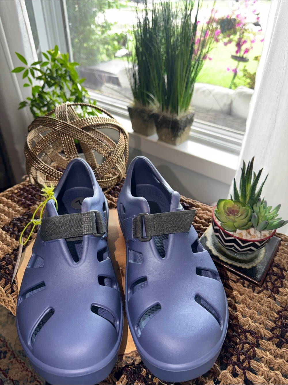 OOFOS OOcandoo Water Drop Recovery Sandals M7 W9 EU40 NWT Unisex Blue